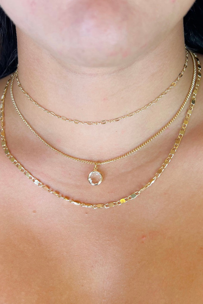 Teri Triple Layered Necklace- Gold