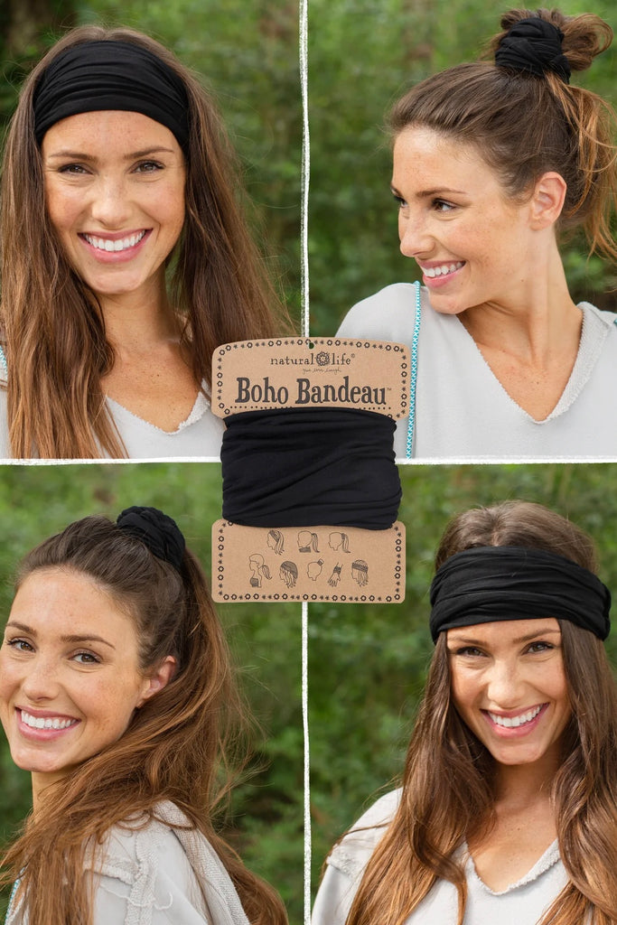 Boho Bandeau Headband- Black