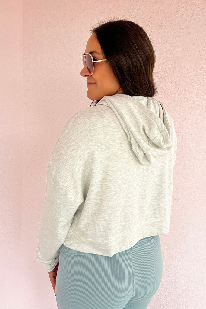 The Blair Button Up Hoodie- Light Grey