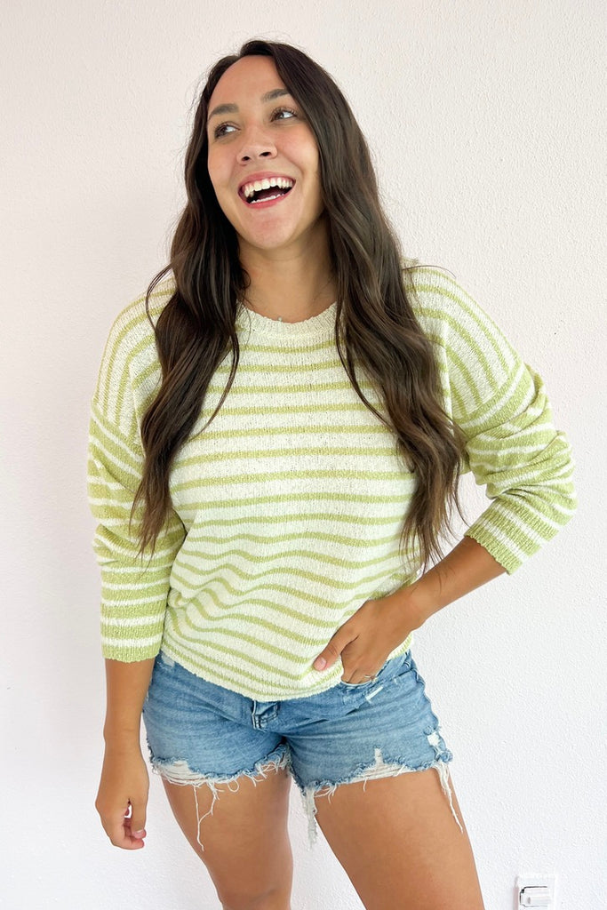 Key Lime Lover Striped Sweater