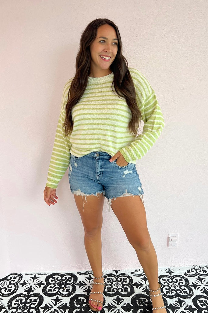 Key Lime Lover Striped Sweater
