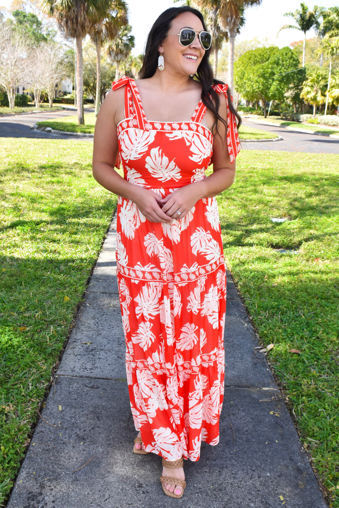 Maui Romance Red Maxi Dress