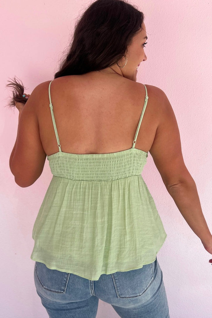 Out Of Office Tank Top- Honeydew