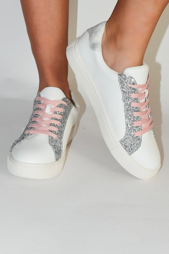 The Lover Girl Pink And Silver Sneaker