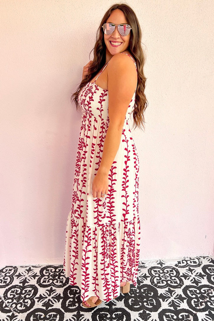 Be Mine Red Printed Maxi Dress