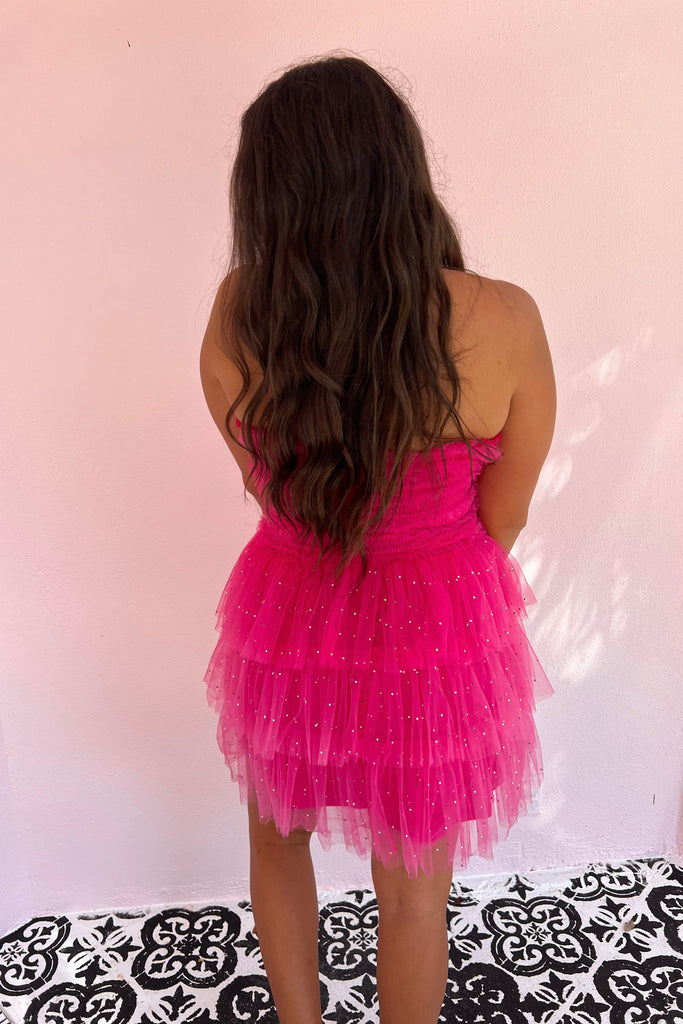 Twirling In Tulle Hot Pink Dress