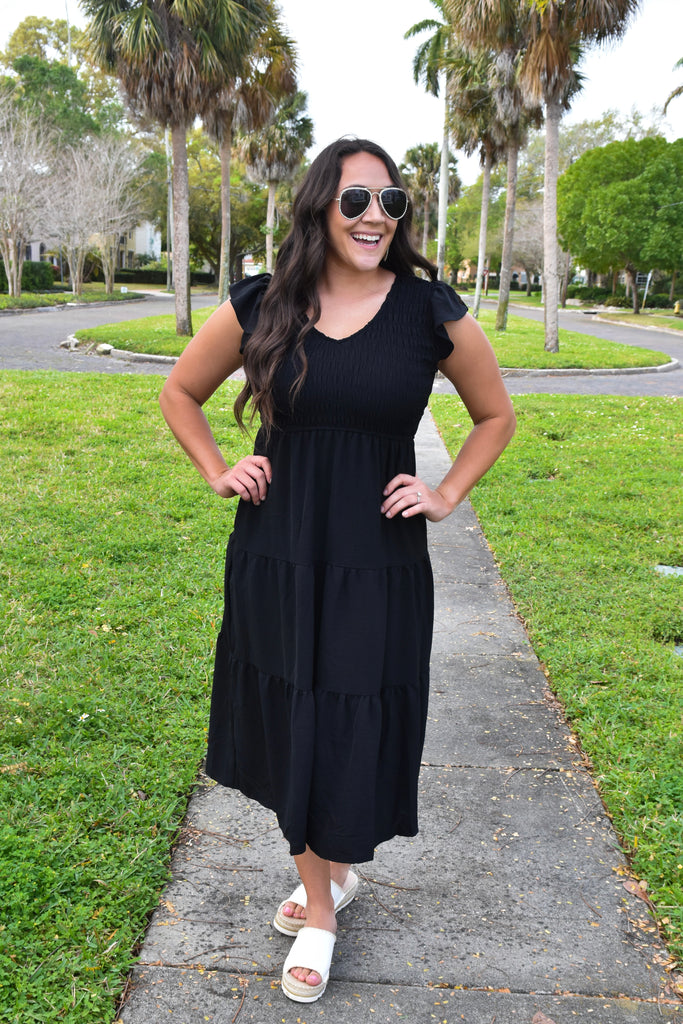 A Moment In Time Maxi Dress- Black
