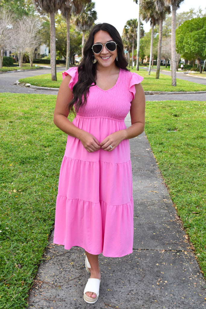 A Moment In Time Maxi Dress- Pink