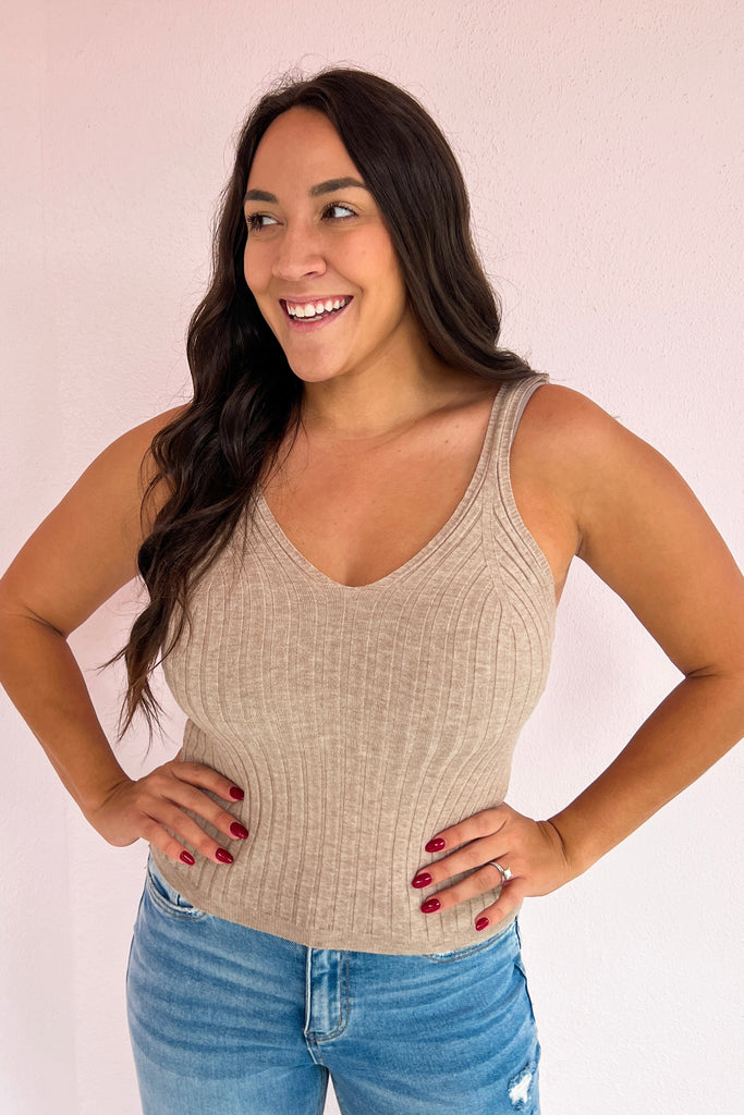The Valerie Detailed Tank- Oatmeal