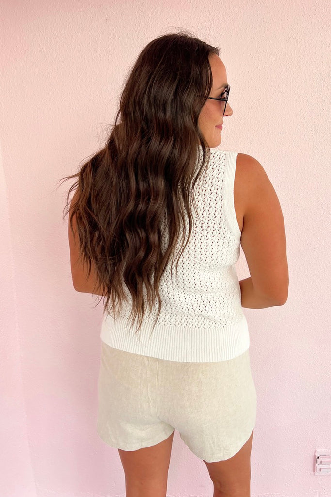 The Niki Knitted Tank Top- Ivory