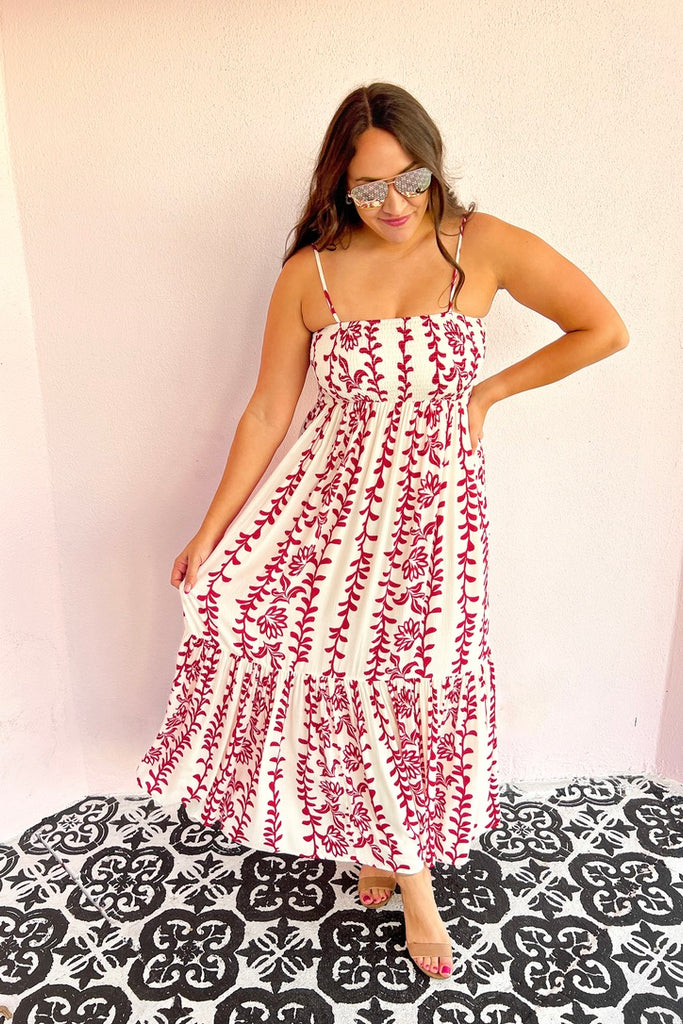 Be Mine Red Printed Maxi Dress