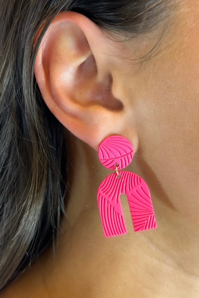 Hot Pink Rainbow Earring