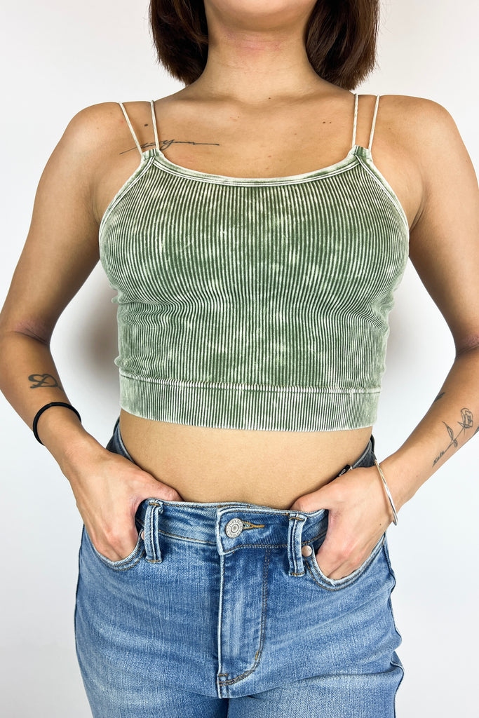 The Stella Double Strap Tank- Olive