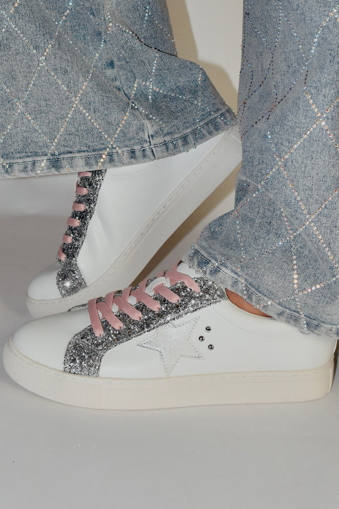 The Lover Girl Pink And Silver Sneaker