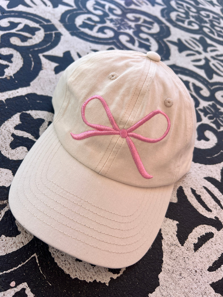 Embriodered Bow Baseball Hat