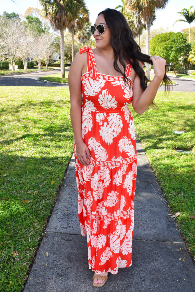 Maui Romance Red Maxi Dress