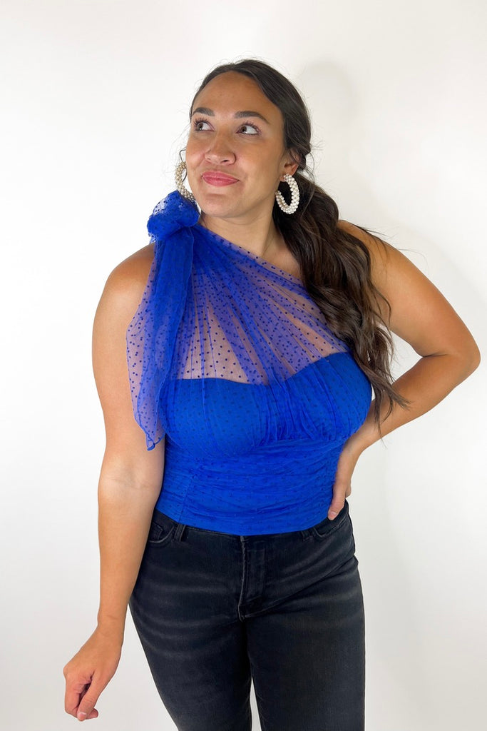 A Little Extra Tulle Top- Royal Blue