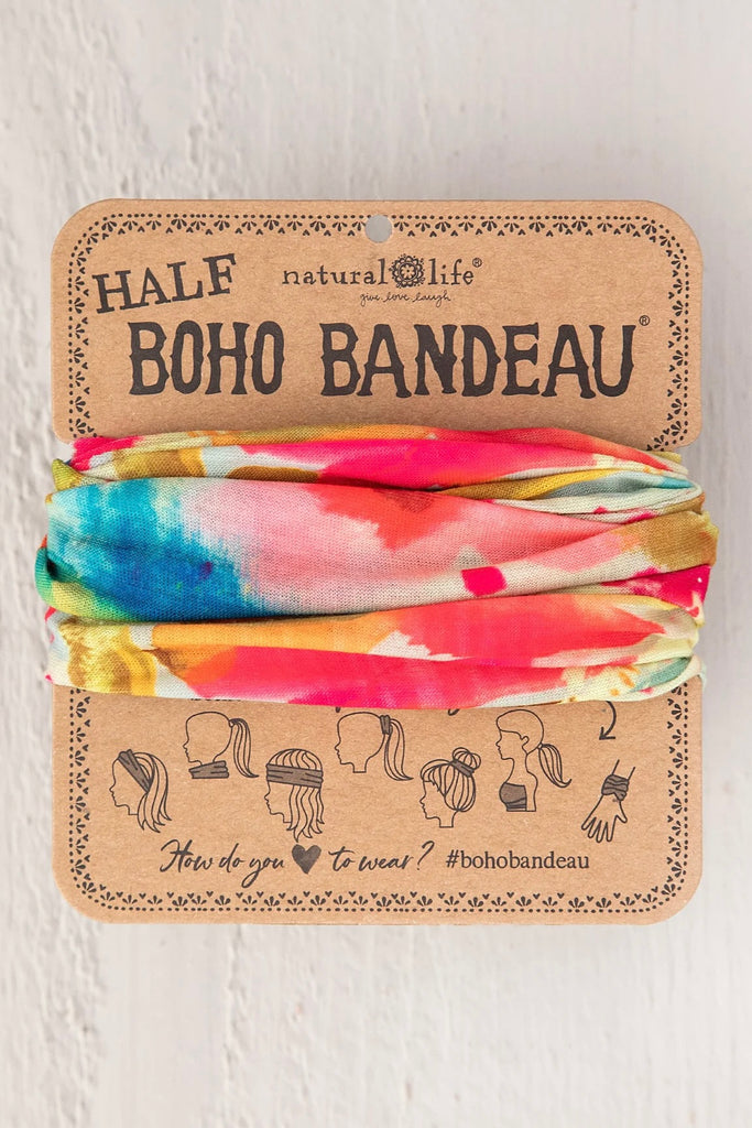 Half Boho Bandeau Headband- Abstract Neon
