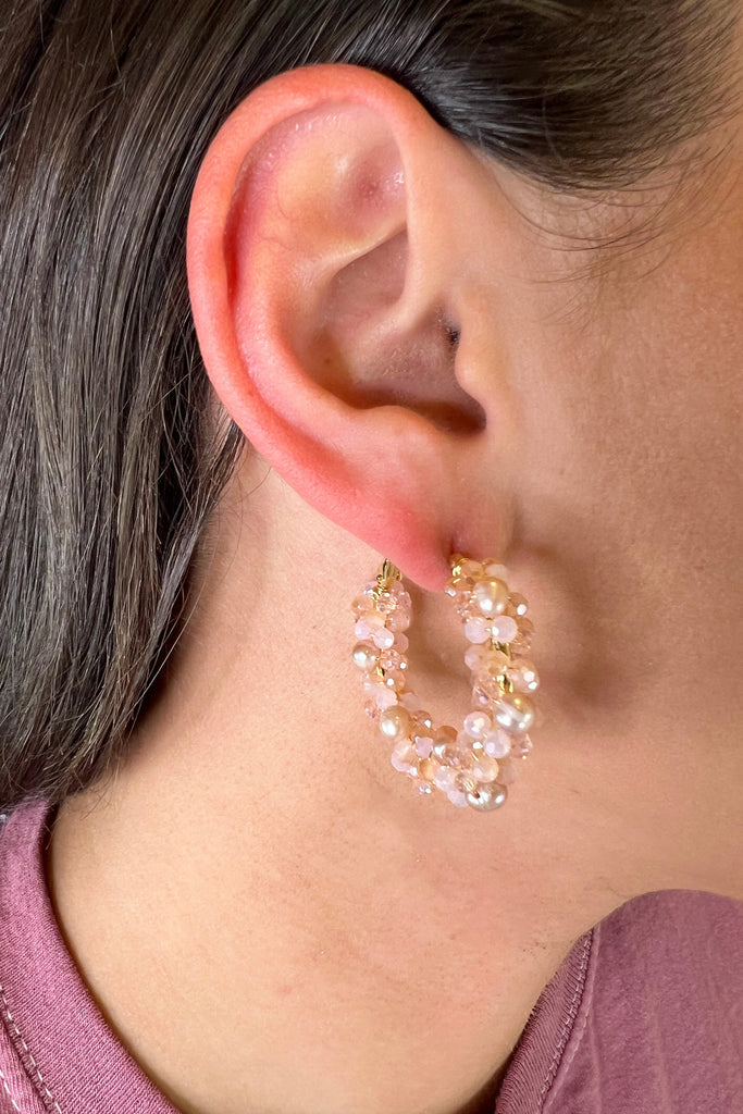 Pink Bubble Hoop Earrings