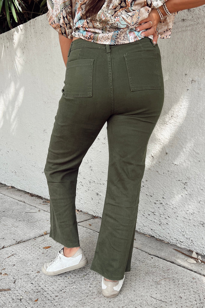 Strolling the Streets Olive Pants
