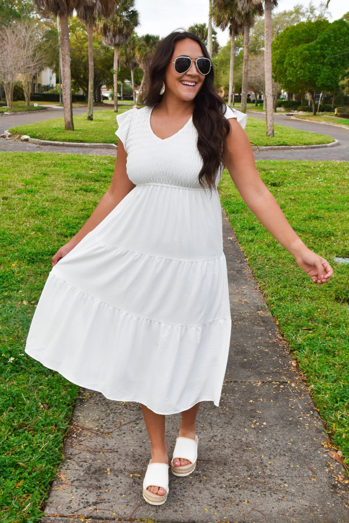 A Moment In Time Maxi Dress- White