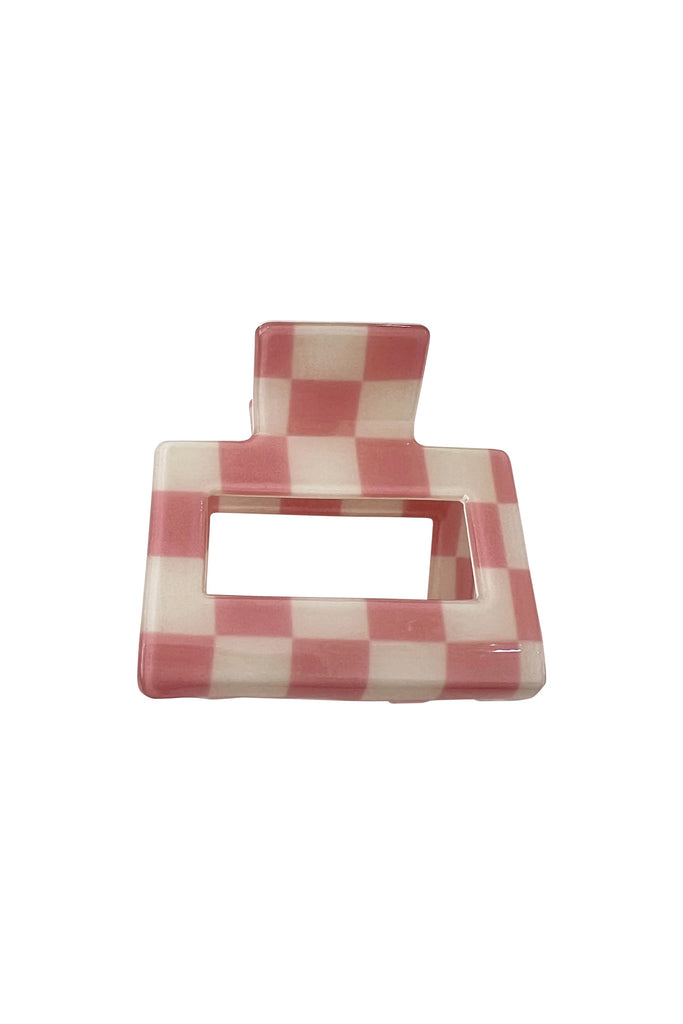 Pink & White Checkered Clip