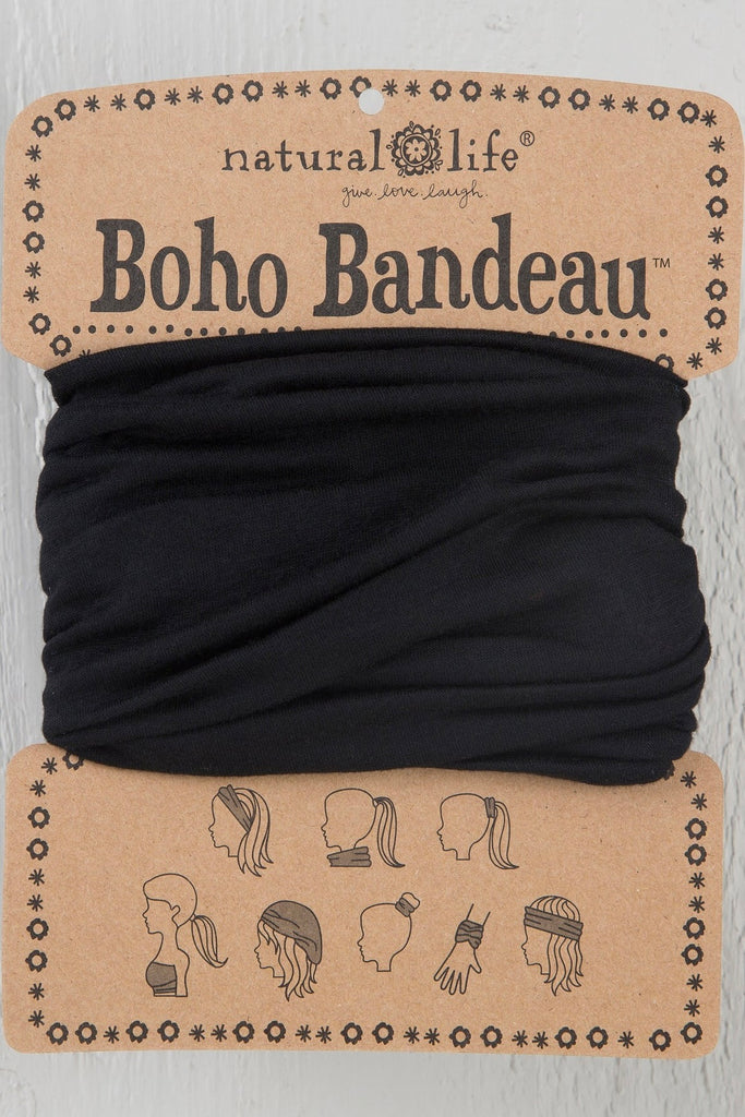 Boho Bandeau Headband- Black