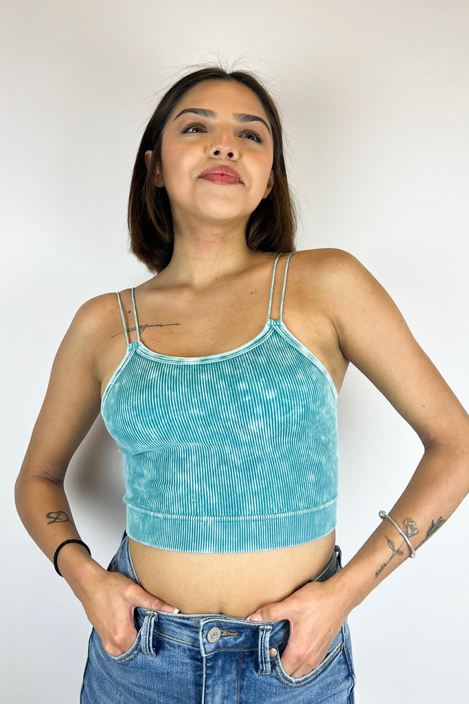 The Stella Double Strap Tank- Teal