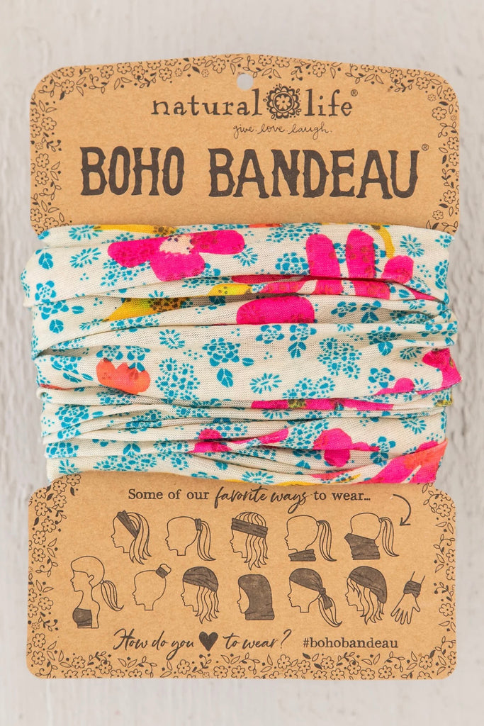 Boho Bandeau Headband- Neon Daisies