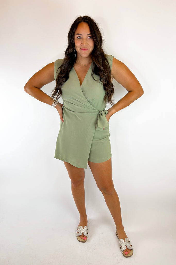 A Moment In Time Romper- Olive