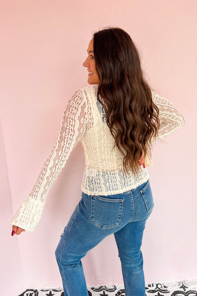 The Bella Bell Sleeve Lace Top- Ivory