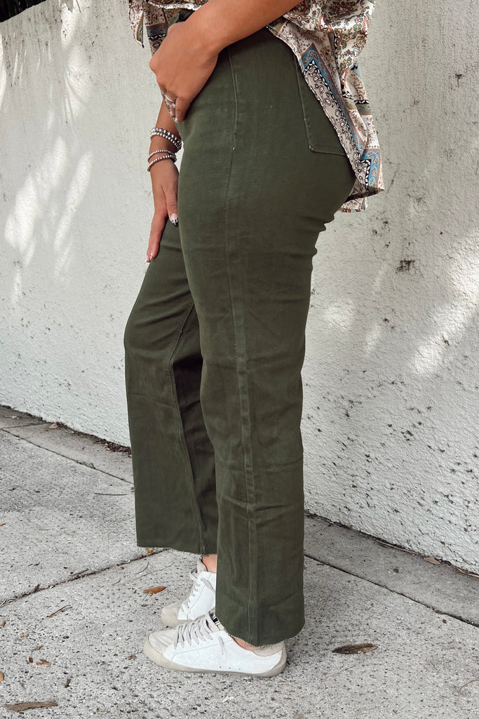 Strolling the Streets Olive Pants