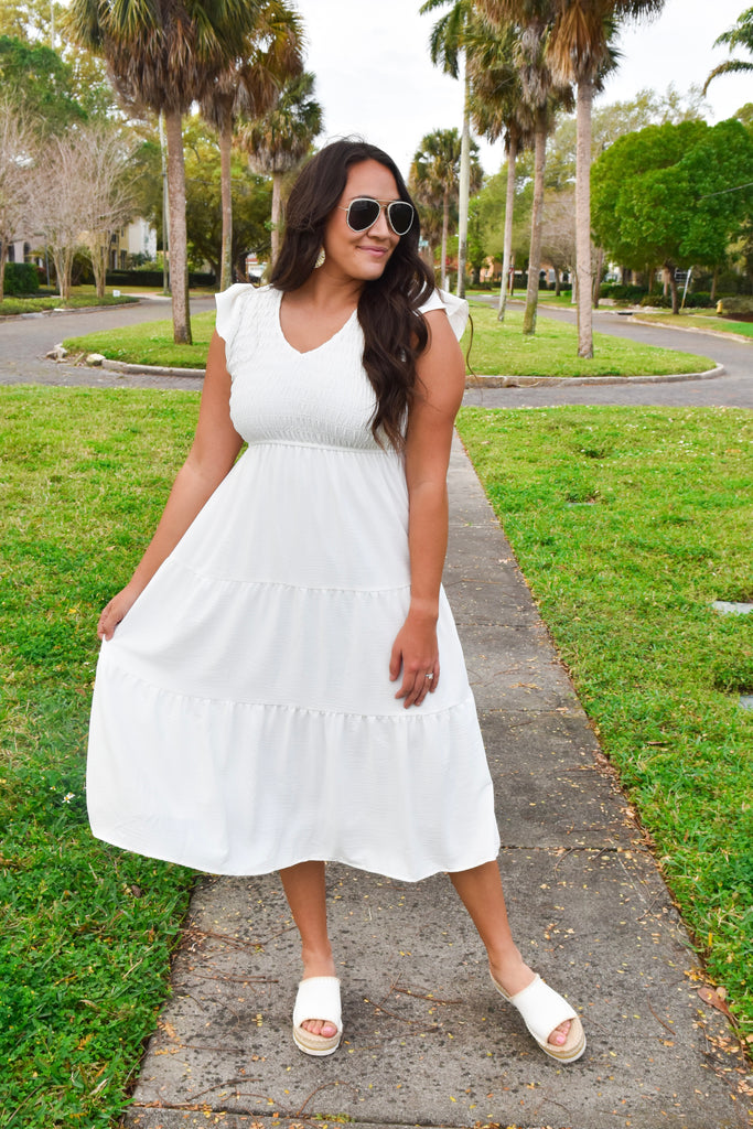 A Moment In Time Maxi Dress- White