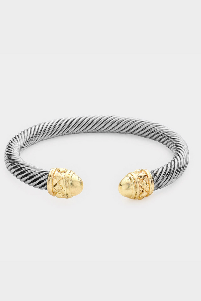 The Luxe Cuff Bracelet- Silver+Gold
