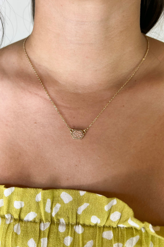 The Lina Pendant Necklace- Rose Gold